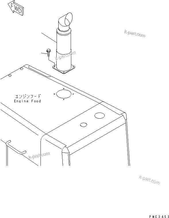 Komatsu parts book diagram for WD500-3 S/N 50001-UP: EXHAUST SYSTEM