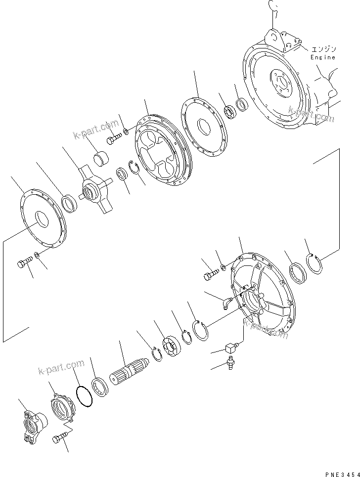 Komatsu parts book diagram for WD500-3 S/N 50001-UP: DAMPER