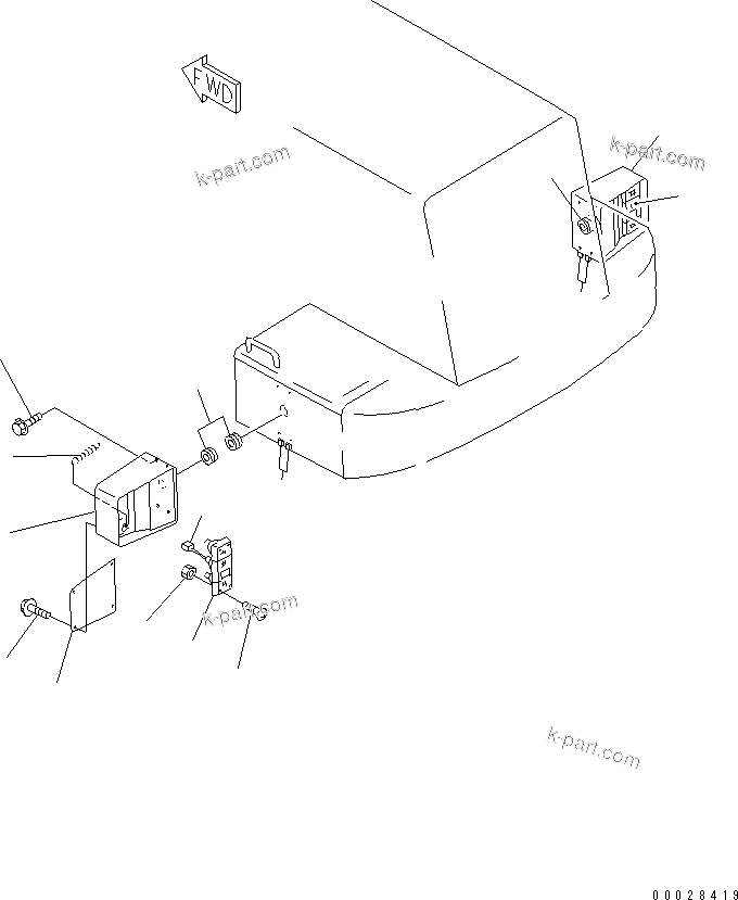 Komatsu parts book diagram for WD500-3 S/N 50001-UP: BATTERY BOX (REAR COMBINATION LANP) (FOR VEHICLE INSPECTION PARTS)