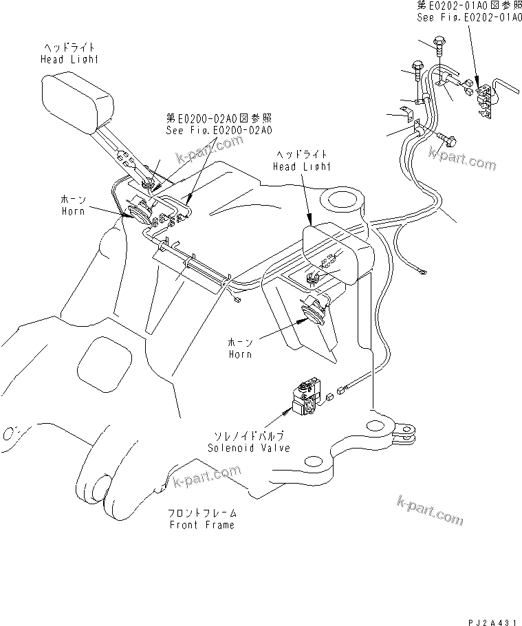Komatsu parts book diagram for WD500-3 S/N 50001-UP: WIRING HARNESS (FRONT FRAME LINE)