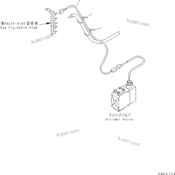 Komatsu parts book diagram for WD500-3 S/N 50001-UP: EMERGENCY STEERING HARNESS