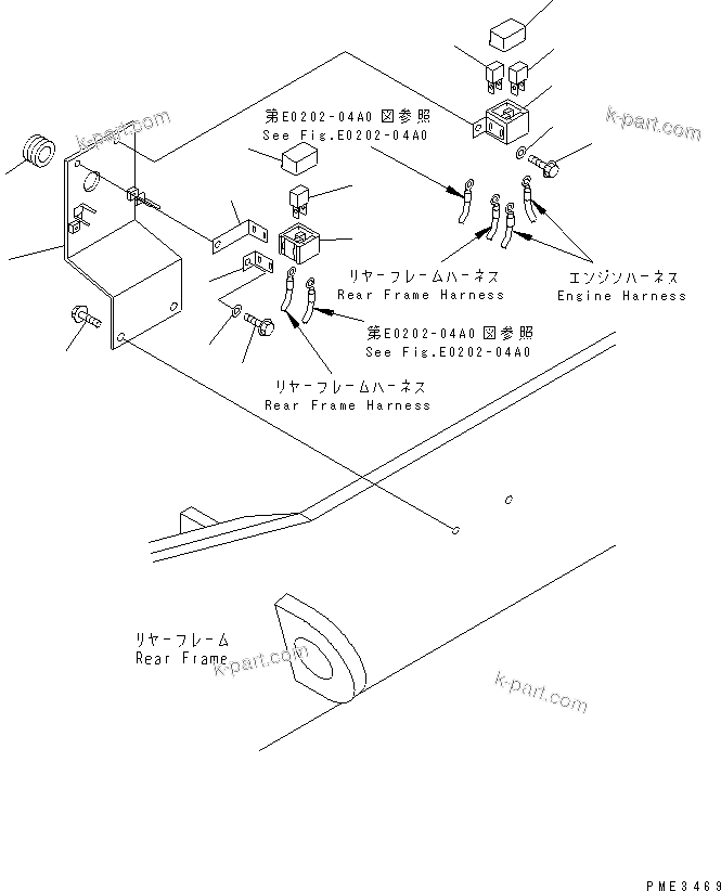 Komatsu parts book diagram for WD500-3 S/N 50001-UP: WIRING HARNESS (SLOW BLOW FUSE AND MOUNTING)