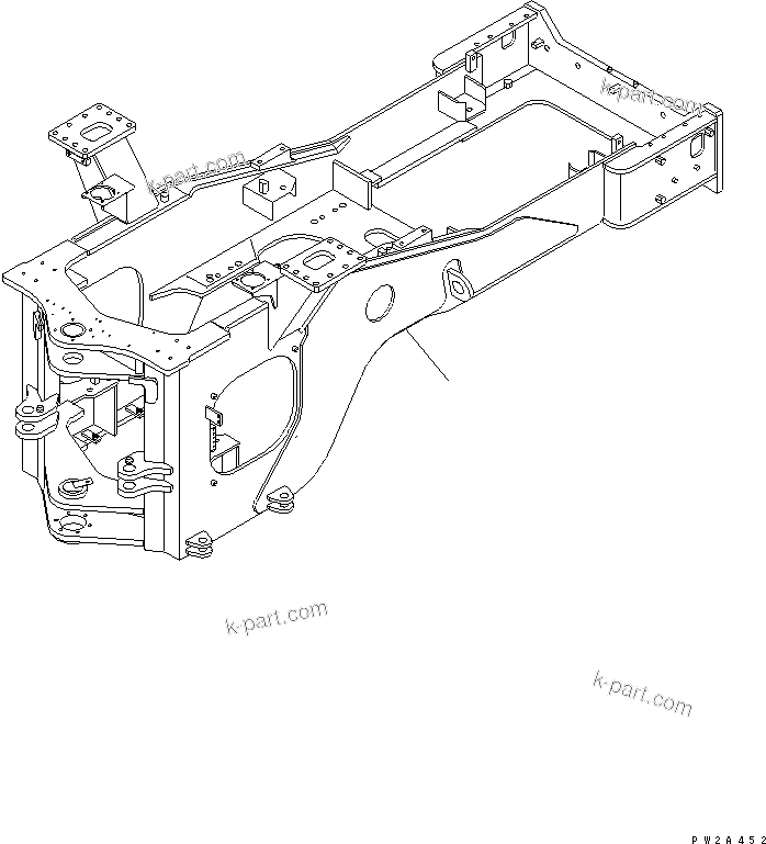 Komatsu parts book diagram for WD500-3 S/N 50001-UP: REAR FRAME (WITH EMERGENCY STEERING)