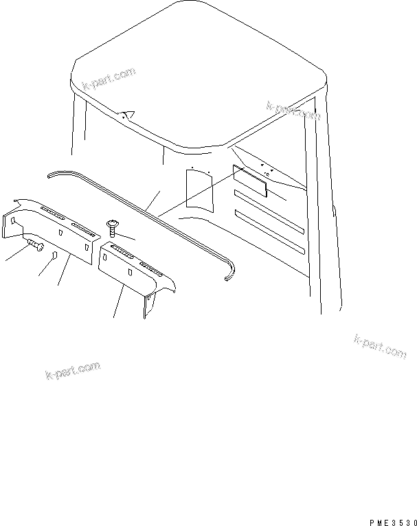 Komatsu parts book diagram for WD500-3 S/N 50001-UP: OPERATOR'S CAB (INTERIOR TRIM ? 1/2)