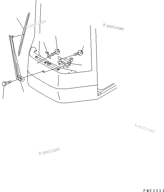 Komatsu parts book diagram for WD500-3 S/N 50001-UP: OPERATOR'S CAB (FRONT WIPER)