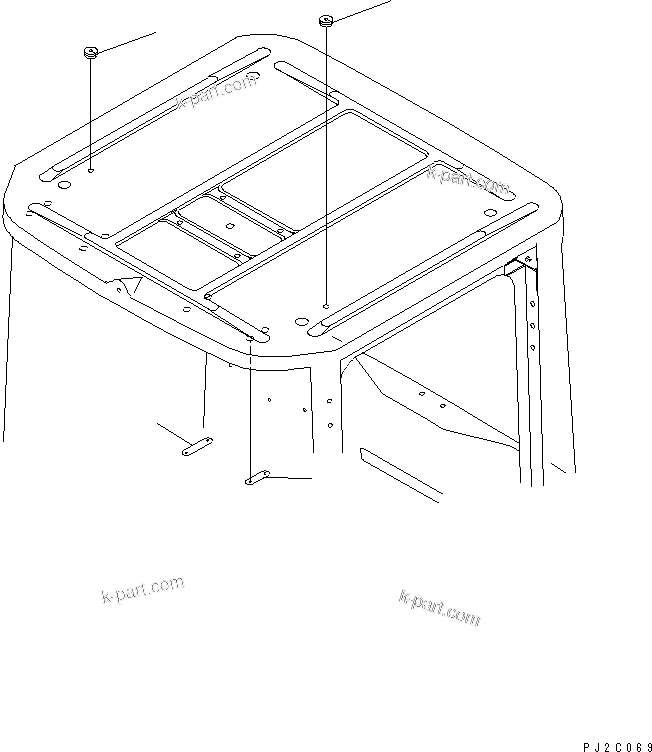 Komatsu parts book diagram for WD500-3 S/N 50001-UP: OPERATOR'S CAB (ROOF CAP AND PLATE) (WITH RADIO OR CASSETTE)(#50006-)