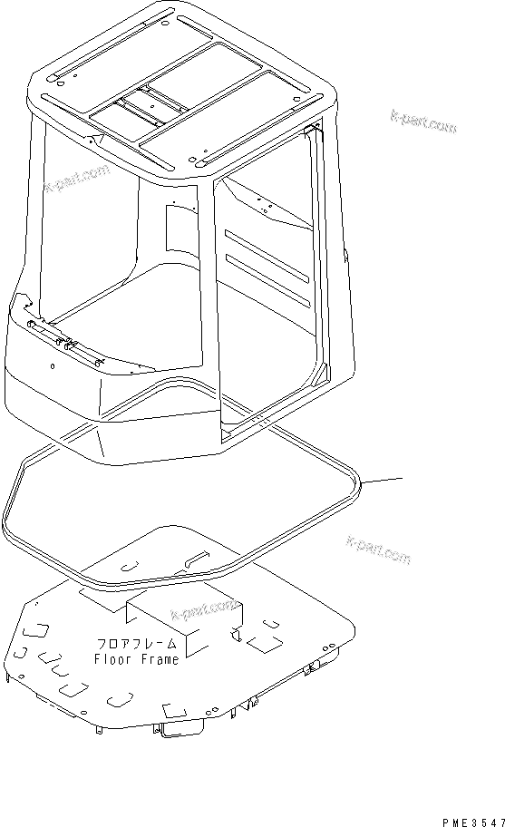 Komatsu parts book diagram for WD500-3 S/N 50001-UP: OPERATOR'S CAB (SEAL ? FOR CAB MOUNTING)
