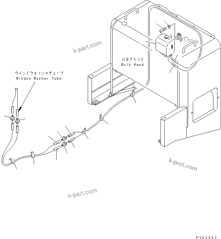 Komatsu parts book diagram for WD500-3 S/N 50001-UP: WASHER TANK