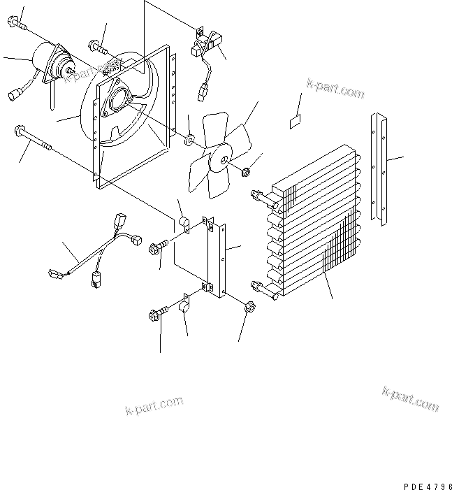 Komatsu parts book diagram for WD500-3 S/N 50001-UP: AIR CONDITIONER (CONDENSER)