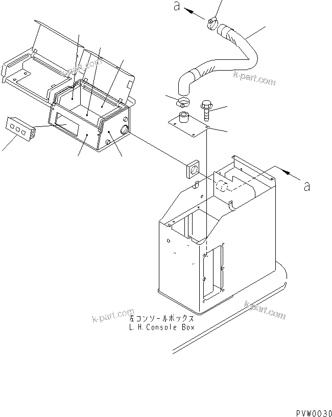 Komatsu parts book diagram for WD500-3 S/N 50001-UP: COOLER AND HEATER BOX