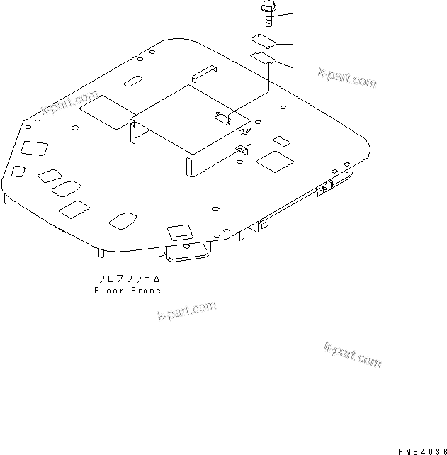 Komatsu parts book diagram for WD500-3 S/N 50001-UP: FLOOR (WITH HEATER)