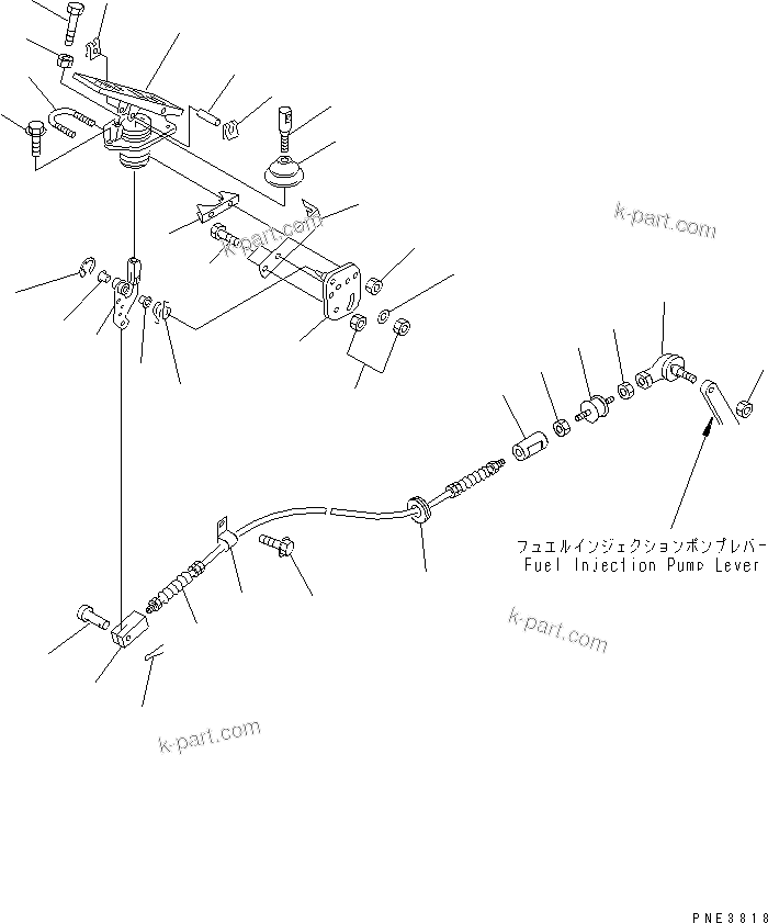 Komatsu parts book diagram for WD500-3 S/N 50001-UP: ENGINE CONTROL (ACCELERATOR PEDAL)