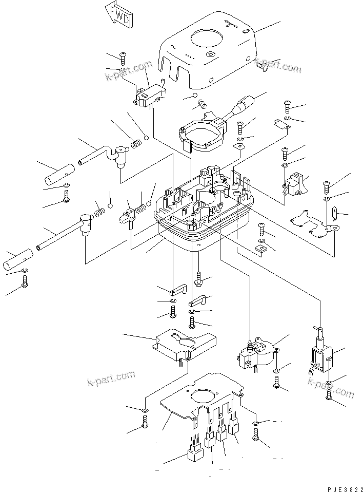 Komatsu parts book diagram for WD500-3 S/N 50001-UP: TRANSMISSION CONTROL SWITCH