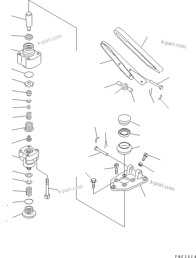 Komatsu parts book diagram for WD500-3 S/N 50001-UP: BRAKE CONTROL (SINGLE BRAKE VALVE)(#50011-)