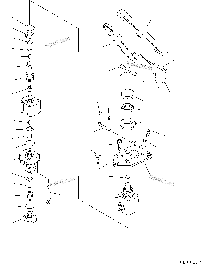 Komatsu parts book diagram for WD500-3 S/N 50001-UP: BRAKE CONTROL (TANDEM BRAKE VALVE)(#50011-)