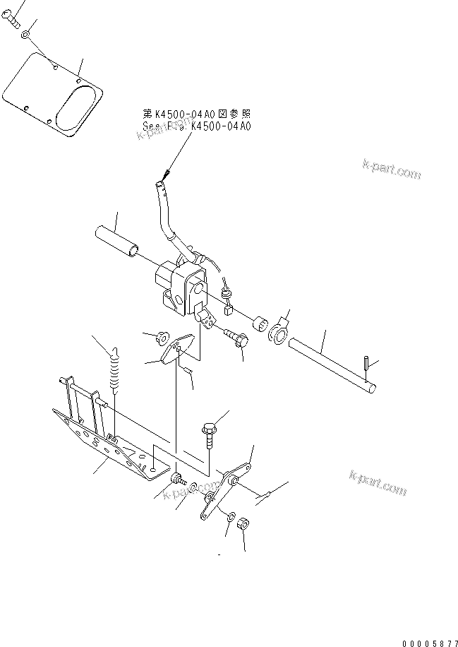 Komatsu parts book diagram for WD500-3 S/N 50001-UP: LOADER CONTROL (WORK EQUIPMENT CONTROL LEVER) (BOX INSIDE)