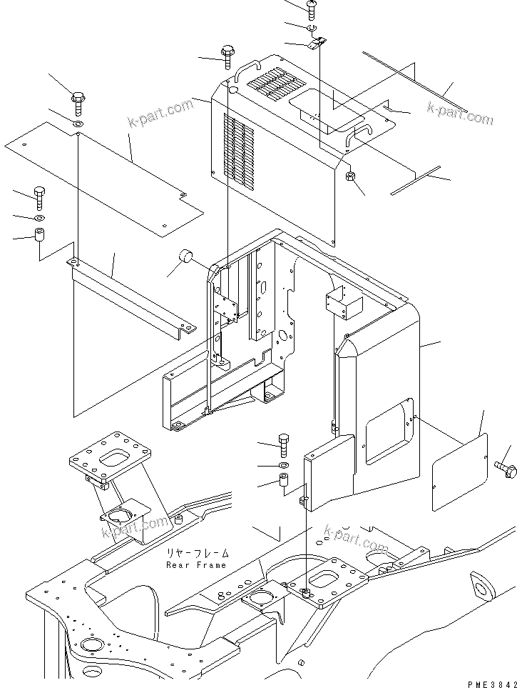 Komatsu parts book diagram for WD500-3 S/N 50001-UP: BULKHEAD (1/2)