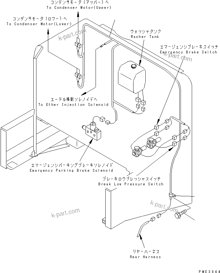 Komatsu parts book diagram for WD500-3 S/N 50001-UP: BULKHEAD (BULKHEAD HARNESS)