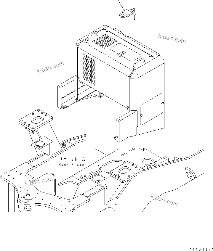 Komatsu parts book diagram for WD500-3 S/N 50001-UP: BULKHEAD (VANDALISM)