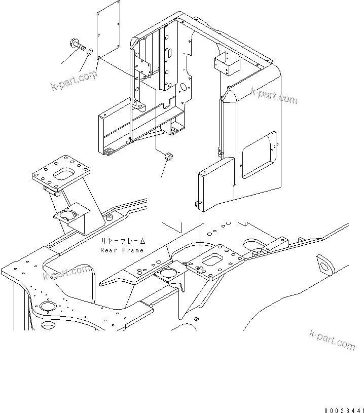 Komatsu parts book diagram for WD500-3 S/N 50001-UP: BULKHEAD (AIR CONDITIONER-LESS)