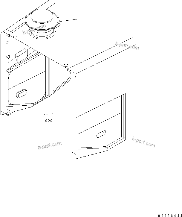 Komatsu parts book diagram for WD500-3 S/N 50001-UP: RADIATOR GUARD AND HOOD (WITH AIR INTAKE EXTENSION)