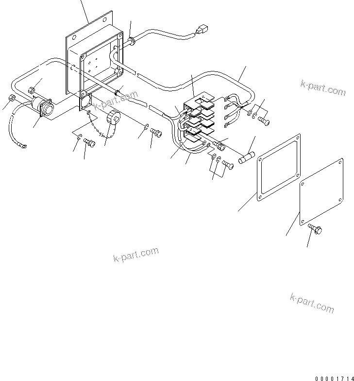 Komatsu parts book diagram for WD500-3 S/N 50001-UP: RADIATOR GUARD AND HOOD (FUSE BOX ? INNER PARTS) (COLD WEATHER SPEC.)(#50011-)
