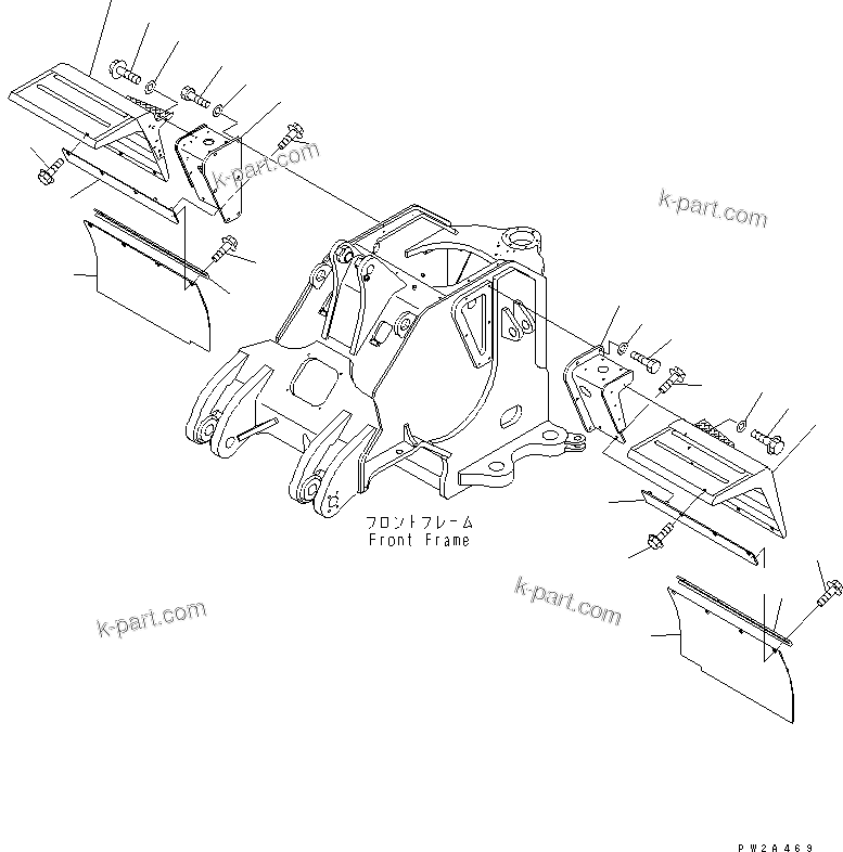 Komatsu parts book diagram for WD500-3 S/N 50001-UP: FRONT FENDER