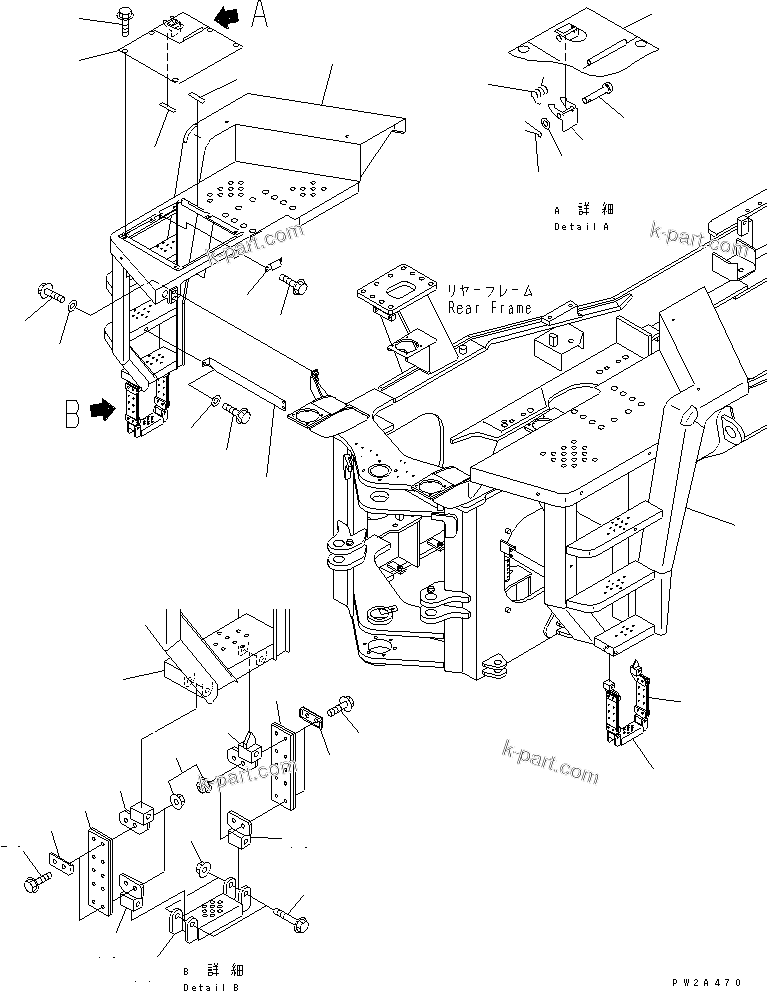 Komatsu parts book diagram for WD500-3 S/N 50001-UP: LADDER