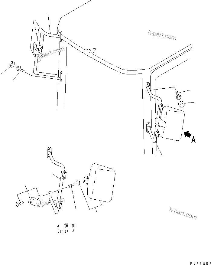 Komatsu parts book diagram for WD500-3 S/N 50001-UP: MIRROR
