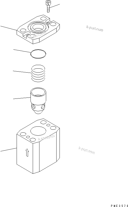 Komatsu parts book diagram for WD500-3 S/N 50001-UP: CHECK VALVE (FOR EMERGENCY STEERING)