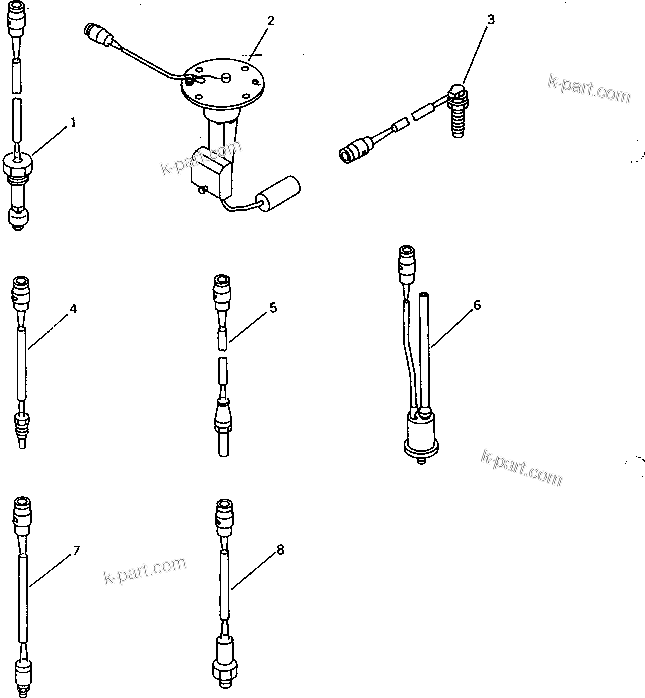 Komatsu parts book diagram for WD600-1 S/N 10001-UP: SENSOR