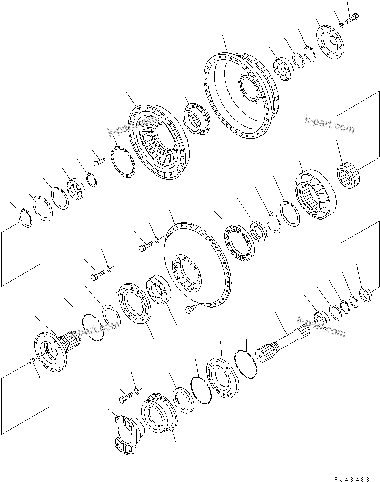 Komatsu parts book diagram for WD600-1 S/N 10001-UP: TORQUE CONVERTER