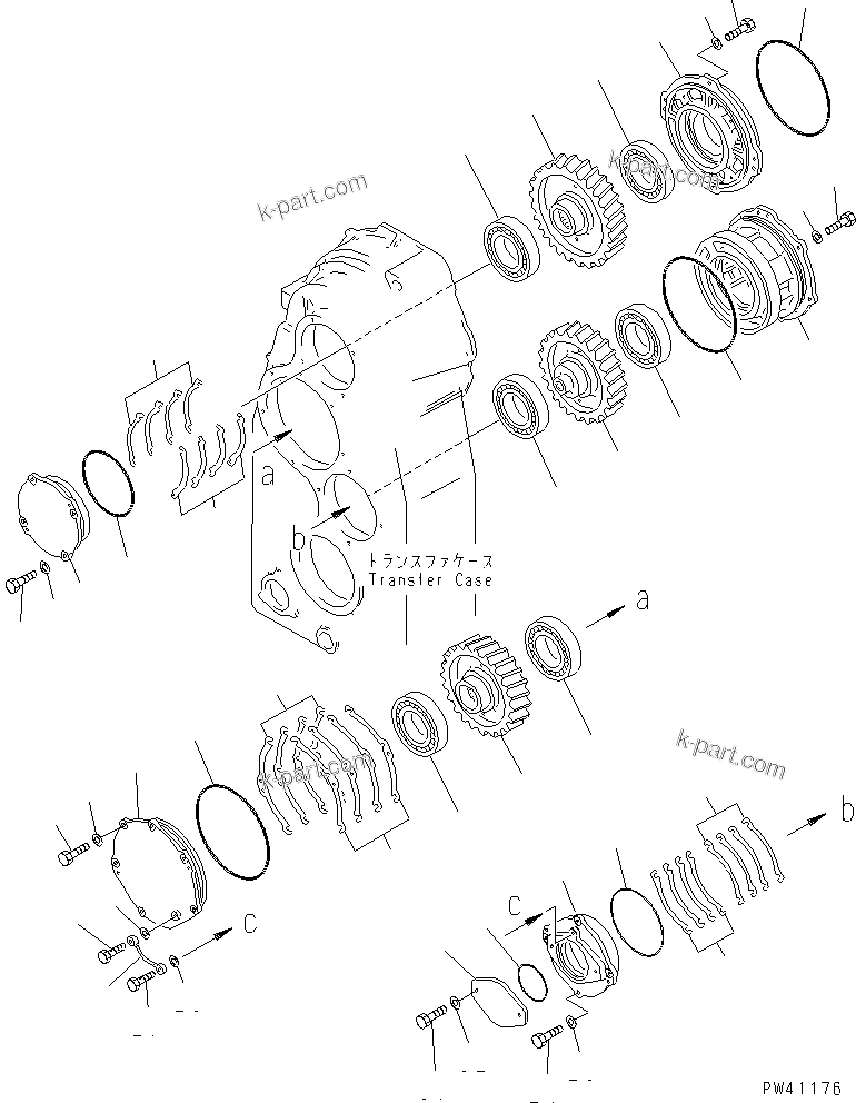 Komatsu parts book diagram for WD600-1 S/N 10001-UP: TRANSMISSION (9/10) (TRANSFER GEAR)