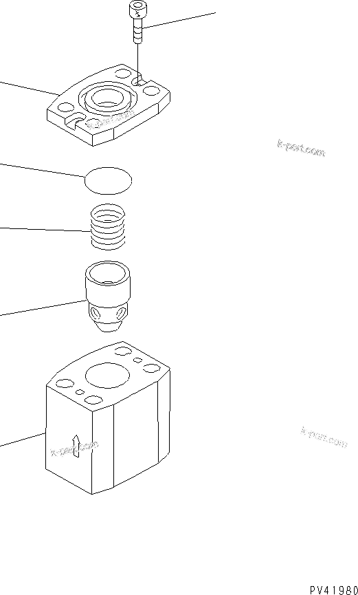 Komatsu parts book diagram for WD600-1 S/N 10001-UP: CHECK VALVE (FOR EMERGENCY STEERING)