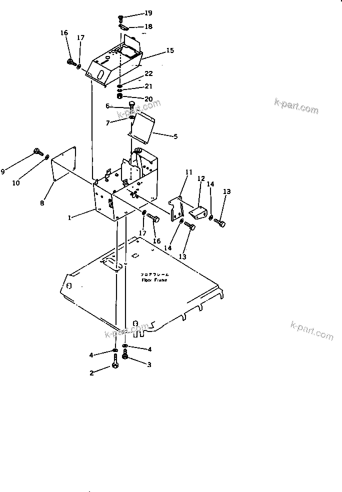 Komatsu parts book diagram for WD600-1 S/N 10001-UP: CONSOLE BOX ? R.H. SIDE