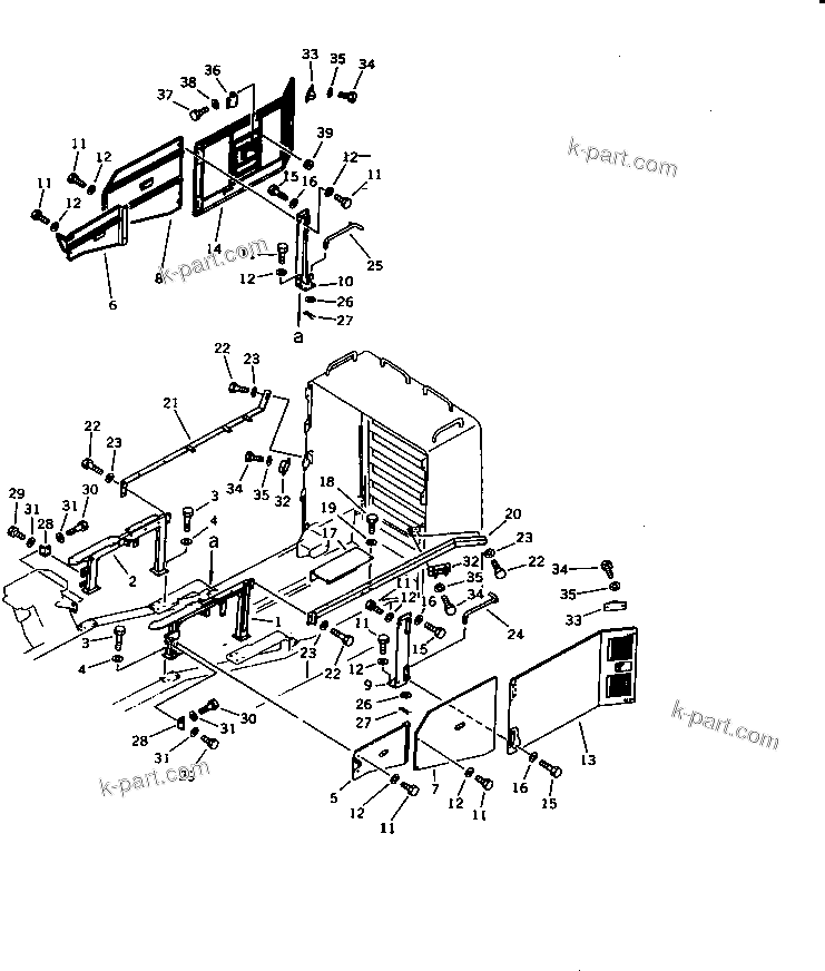 Komatsu parts book diagram for WD600-1 S/N 10001-UP: ENGINE SIDE COVER