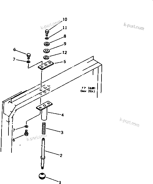 Komatsu parts book diagram for WD600-1 S/N 10001-UP: OPERATOR'S CAB (6/7) (DOOR OPEN LOCK)