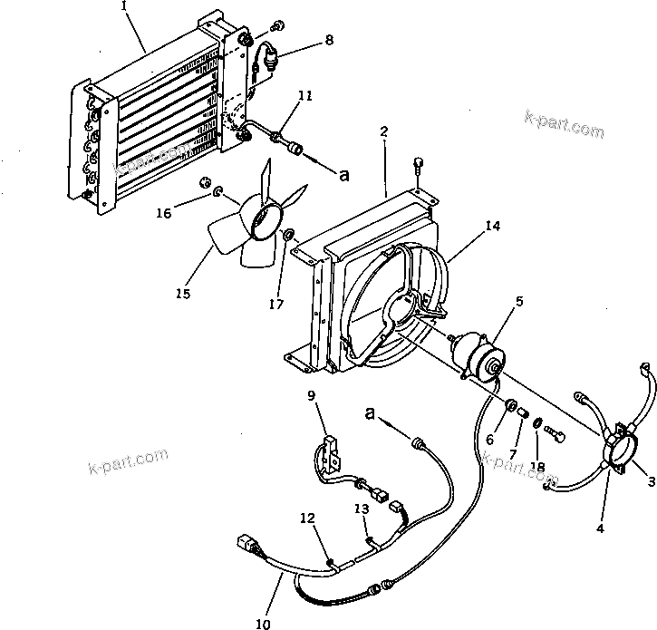 Komatsu parts book diagram for WD600-1 S/N 10001-UP: AIR CONDITIONER UNIT (NIPPON DENSO) (4/5) (CONDENSOR)(#10001-.)