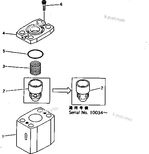 Komatsu parts book diagram for WD600-1 S/N 10001-UP: CHECK VALVE