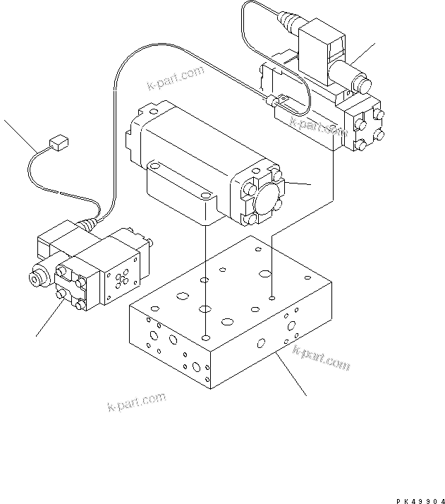 Komatsu parts book diagram for WD600-1 S/N 10001-UP: SOLENOID AND DE.CO. VALVE (1/2)