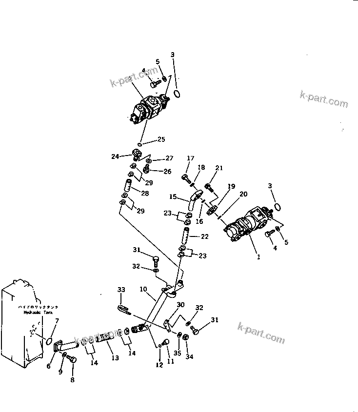 Komatsu parts book diagram for WD600-1 S/N 10001-UP: HYDRAULIC PIPING (SUCTION LINE)