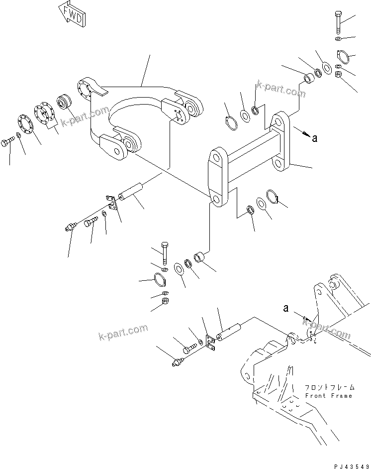 Komatsu parts book diagram for WD600-1 S/N 10001-UP: LINK(#10001-10161)