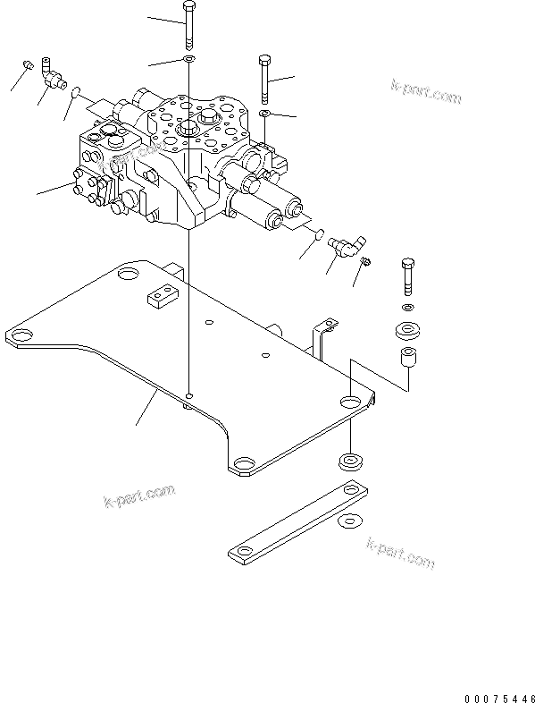 Komatsu parts book diagram for WD600-3 S/N 50001-UP: HYDRAULIC MAIN VALVE (CONTROL VALVE)(#50093-)