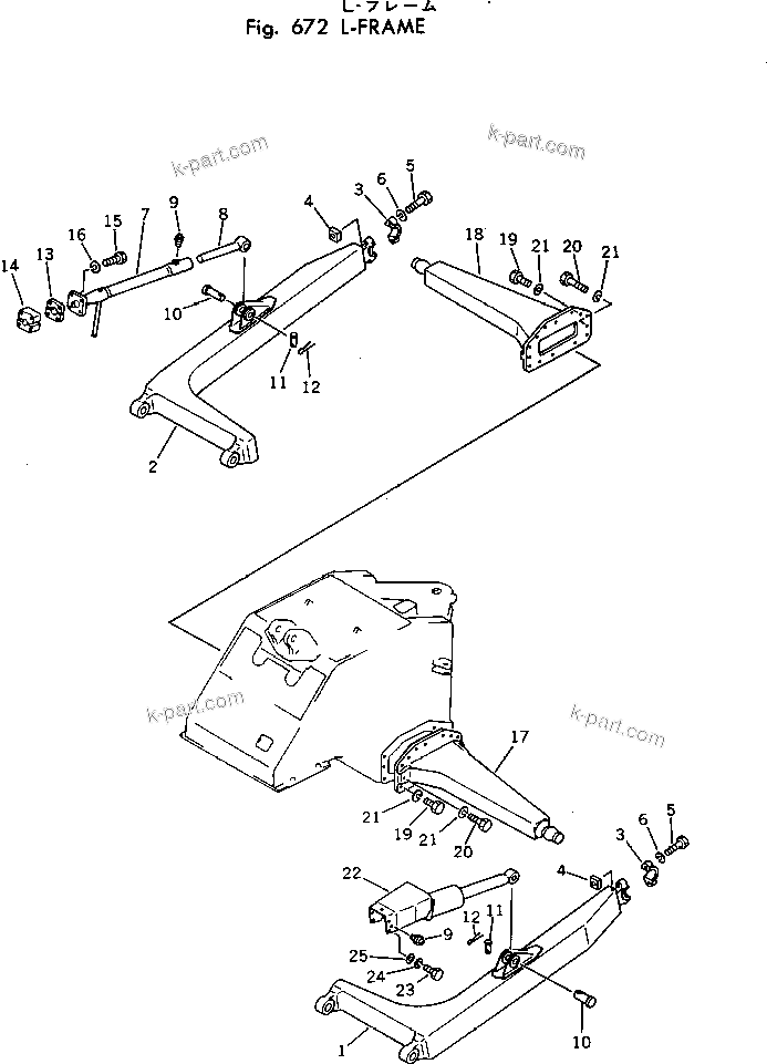 Komatsu parts book diagram for WF22A-2 S/N 1011-UP: L-FRAME