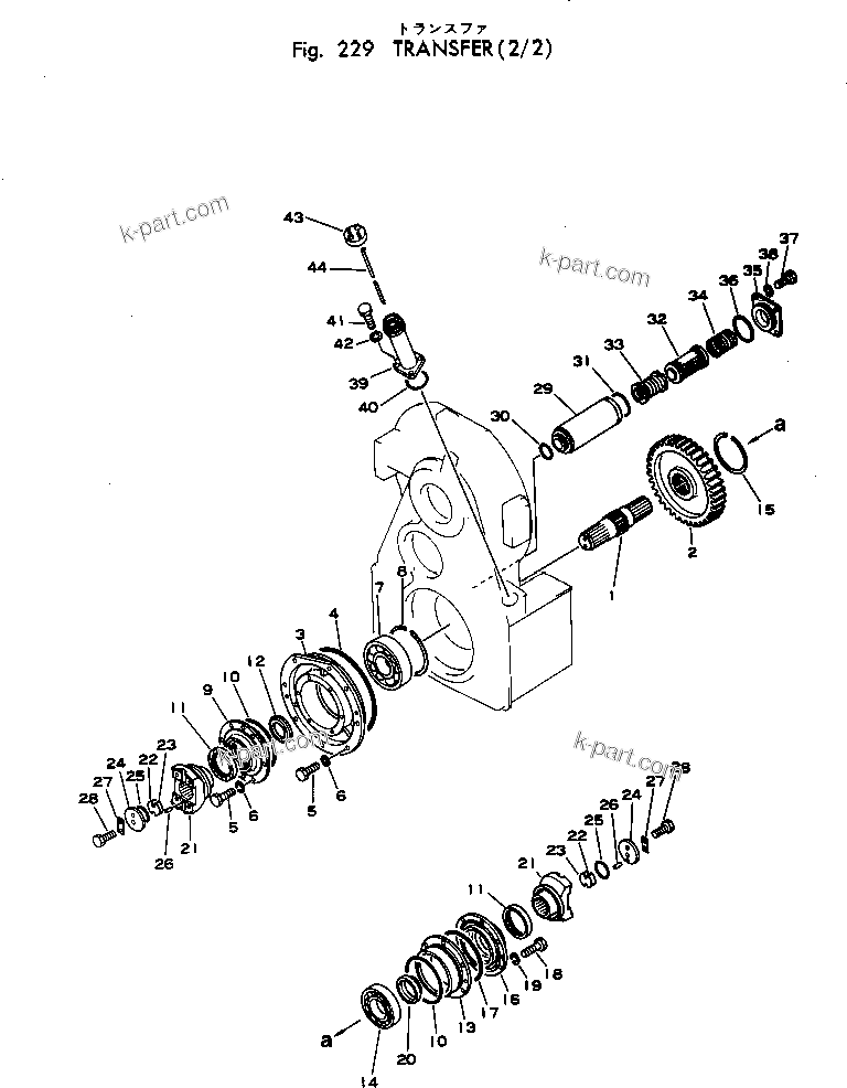 Komatsu parts book diagram for WF22T-2 S/N 1011-UP: TRANSFER (2/2)