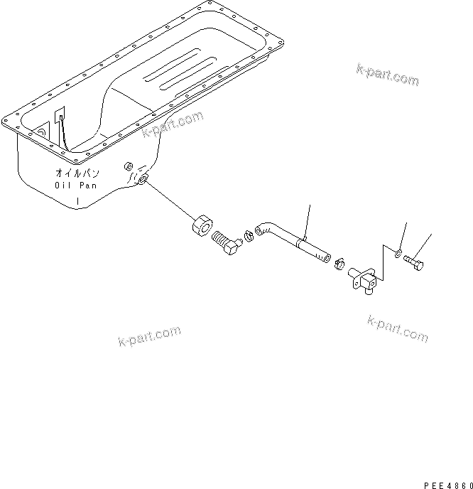 Komatsu parts book diagram for WF450-3 S/N 54001-UP: ENGINE (DRAIN HOSE MOUNTING)