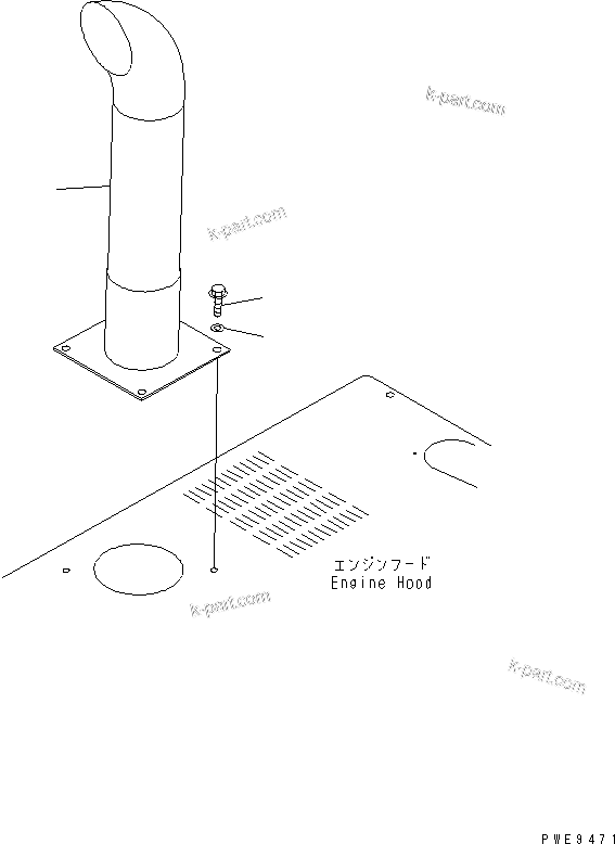Komatsu parts book diagram for WF450-3 S/N 54001-UP: EXHAUST PIPE