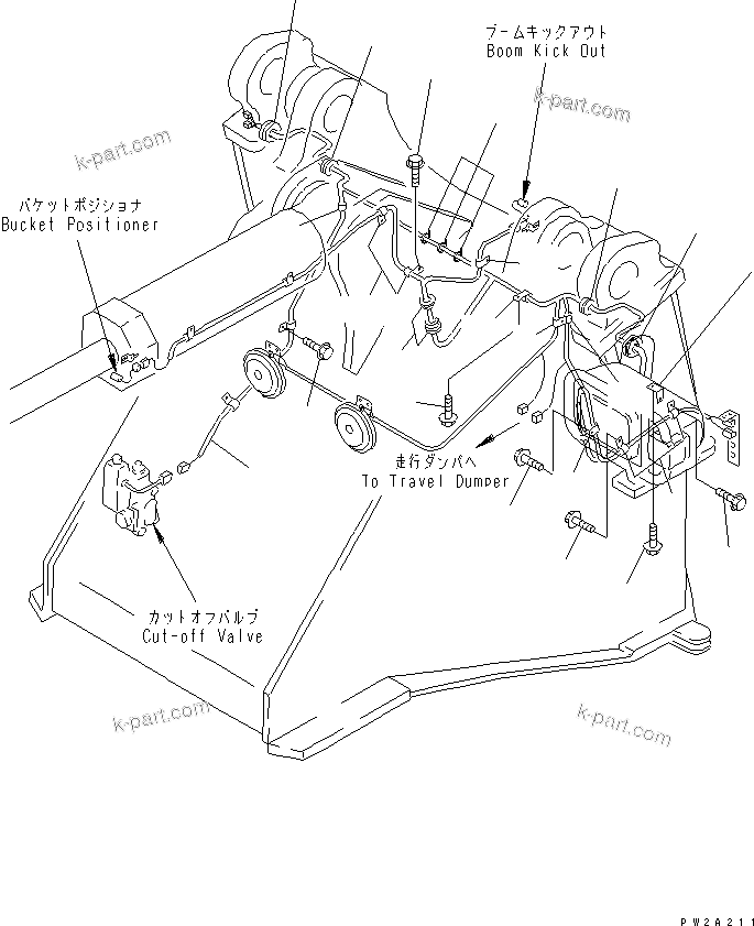 Komatsu parts book diagram for WF450-3 S/N 54001-UP: WIRING HARNESS (FRONT FRAME LINE)