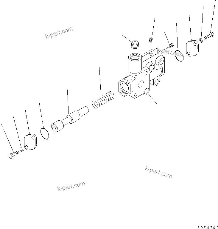 Komatsu parts book diagram for WF450-3 S/N 54001-UP: TRANSMISSION FLOW CONTROL VALVE