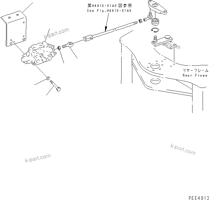 Komatsu parts book diagram for WF450-3 S/N 54001-UP: STEERING VALVE (STEERING DEMAND VALVE MOUNTING)